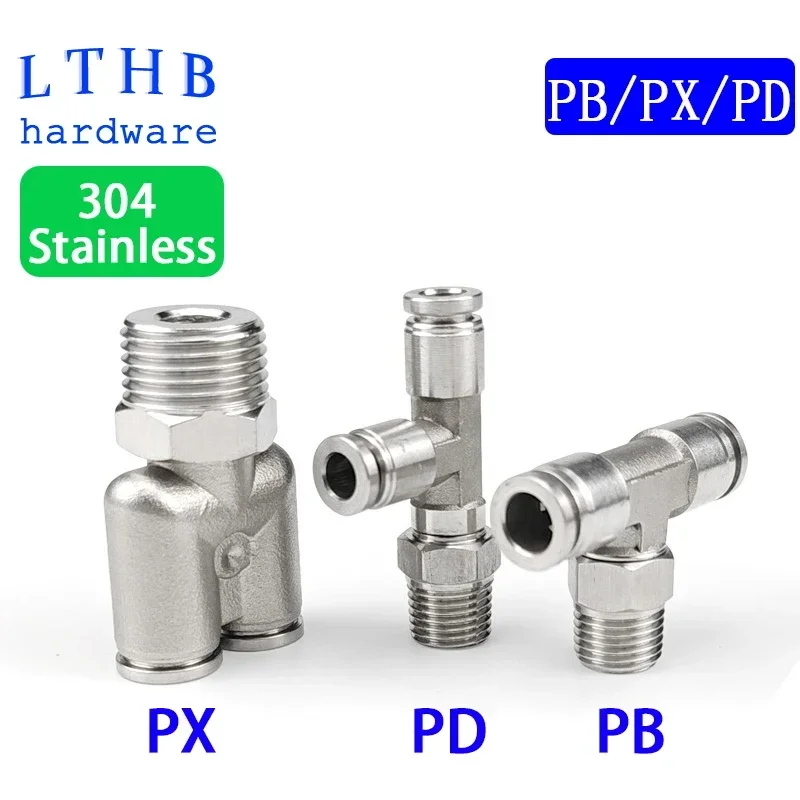 Пневматические фитинги из нержавеющей стали 304, быстроразъемное соединение PB, нажимной шланг, наружная резьба 6/8/10 мм, BSPT 1/8, 1/4, 3/8 1/2, воздушный разъем 
Пневматические фитинги из нержавеющей стали 304, быстроразъемное соединение PB, нажимной шланг, наружная резьба 6/8/10 мм, BSPT 1/8, 1/4, 3/8 1/2, воздушный разъем