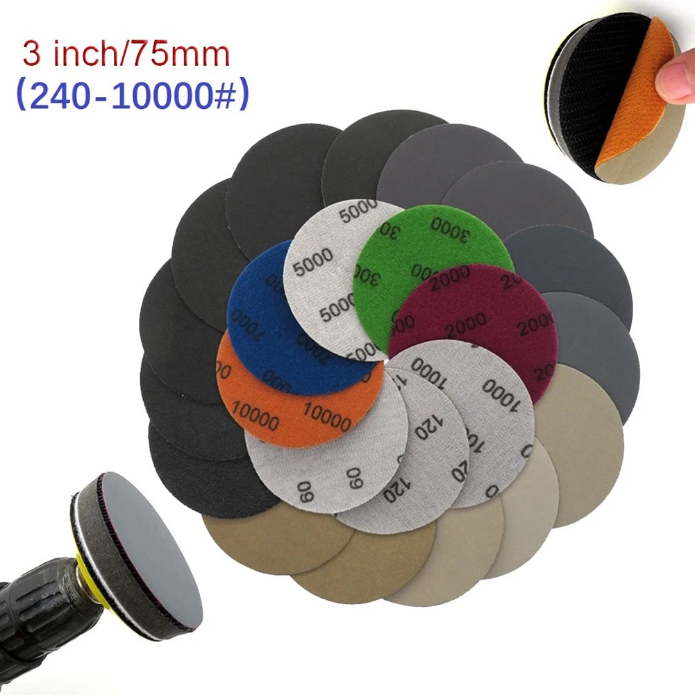 10pcs 3 Inch 75mm Sanding Discs Silicon Carbide Round Sandpaper Hook Loop Sand Paper 240-10000 Grit Abrasive Polishing Tool
10pcs 3 Inch 75mm Sanding Discs Silicon Carbide Round Sandpaper Hook Loop Sand Paper 240-10000 Grit Abrasive Polishing Tool