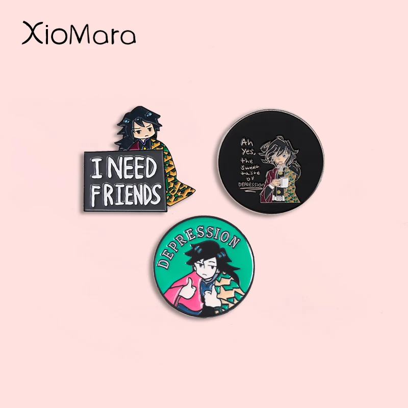 Tomioka Giyuu Depression Boy Enamel Pin Need Friends Focus On Mental Health Brooch Lapel Badges Cartoon Jewelry Gift For Friends
Tomioka Giyuu Depression Boy Enamel Pin Need Friends Focus On Mental Health Brooch Lapel Badges Cartoon Jewelry Gift For Friends
