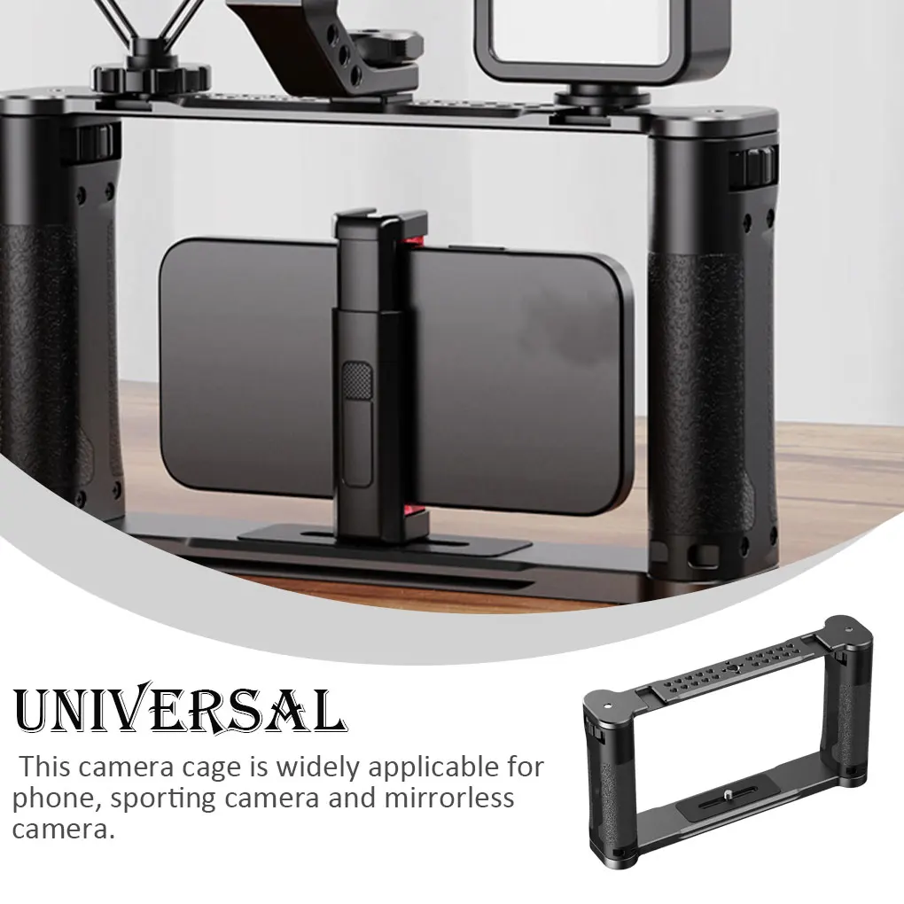 

Phone Stabilizer Aluminum Alloy Exquisite Video Cage Travelling Equipments Photography Handle Grip Mount Film Holder