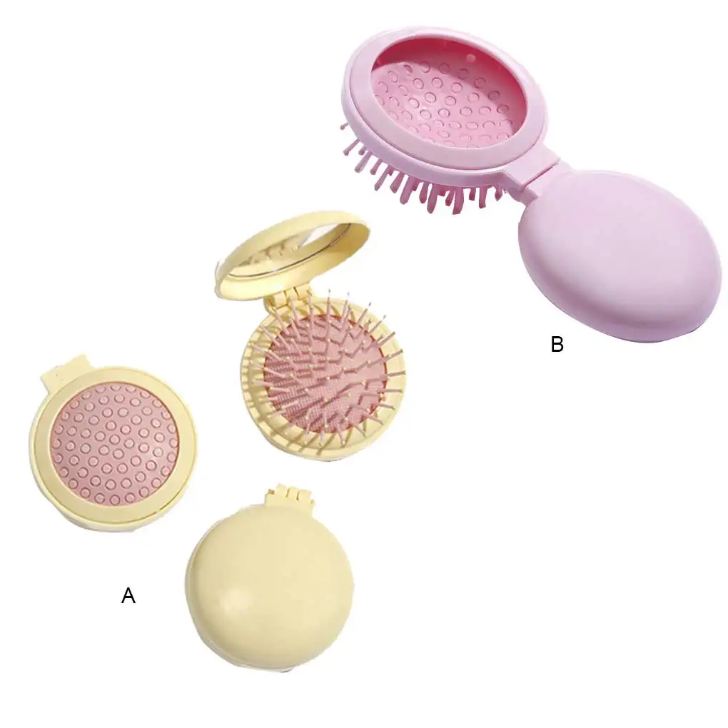 Lovely Folding Comb Hairbrush Makeup Mirror Massage Pocket Size Round Shape ABS Grooming Combs Supplies for Pink
Lovely Folding Comb Hairbrush Makeup Mirror Massage Pocket Size Round Shape ABS Grooming Combs Supplies for Pink