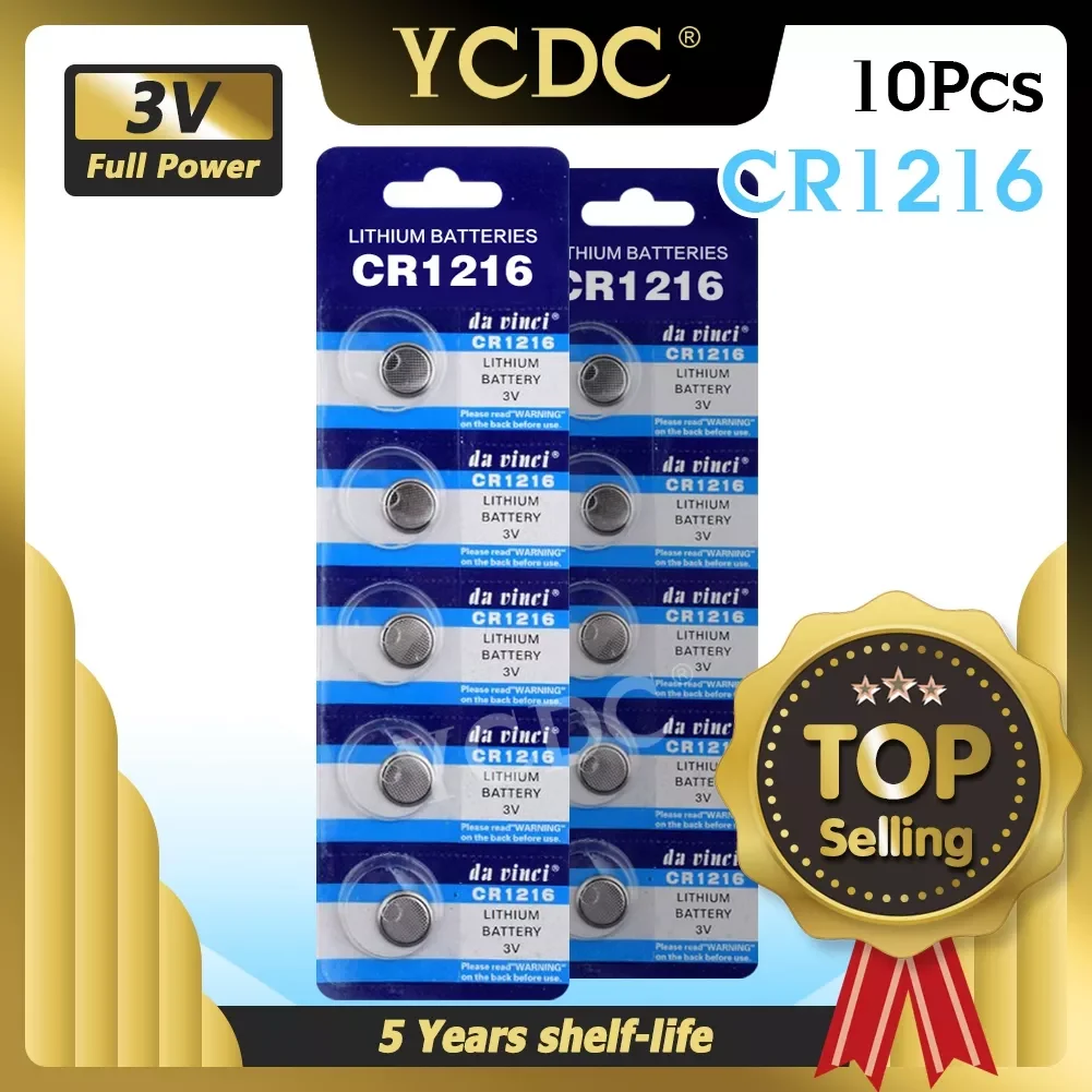 10pcs/pack CR1216 Button Batteries DL1216 BR1216 Cell Coin Lithium Battery 3V CR 1216 5034LC For Watch Electronic Toy Remote
10pcs/pack CR1216 Button Batteries DL1216 BR1216 Cell Coin Lithium Battery 3V CR 1216 5034LC For Watch Electronic Toy Remote