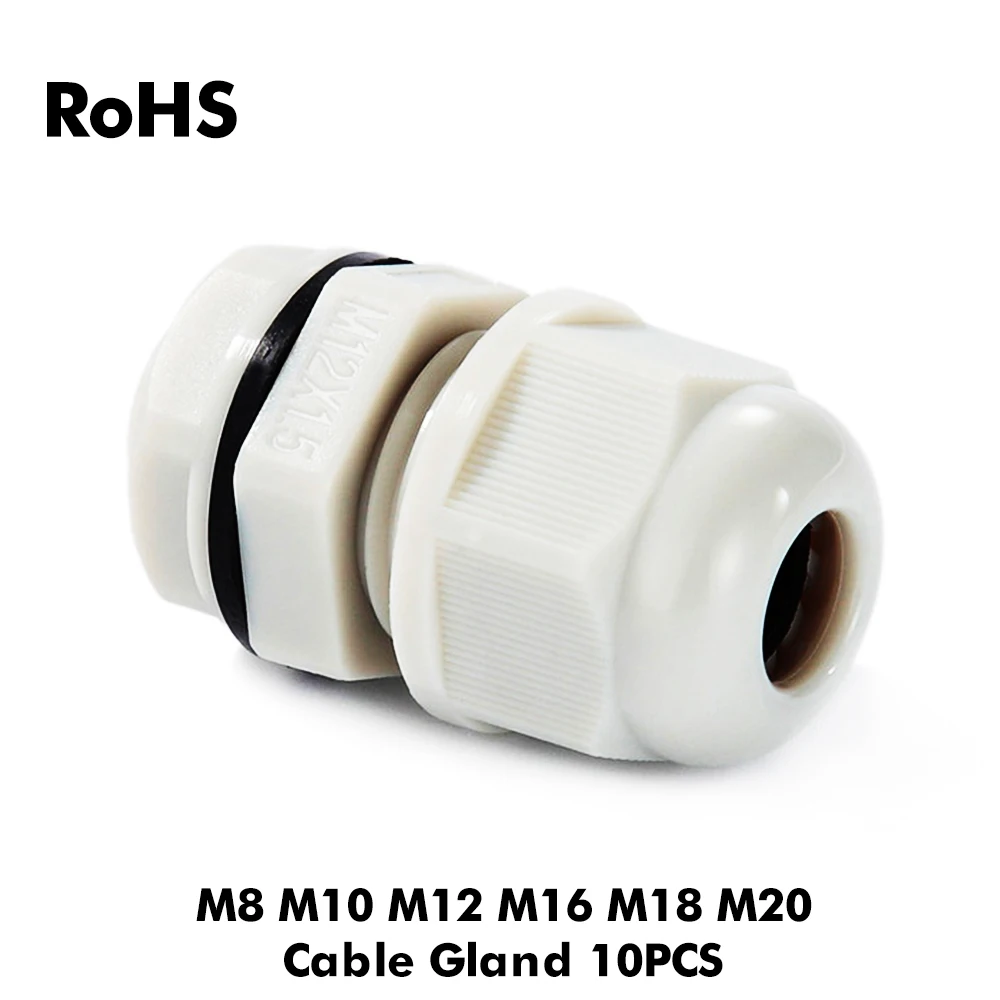 10pcs Plastic Black White Waterproof Cable Gland Nylon Joint IP68 M8 M10 M12 M16 M18 M20 Cable Locking Connector
10pcs Plastic Black White Waterproof Cable Gland Nylon Joint IP68 M8 M10 M12 M16 M18 M20 Cable Locking Connector