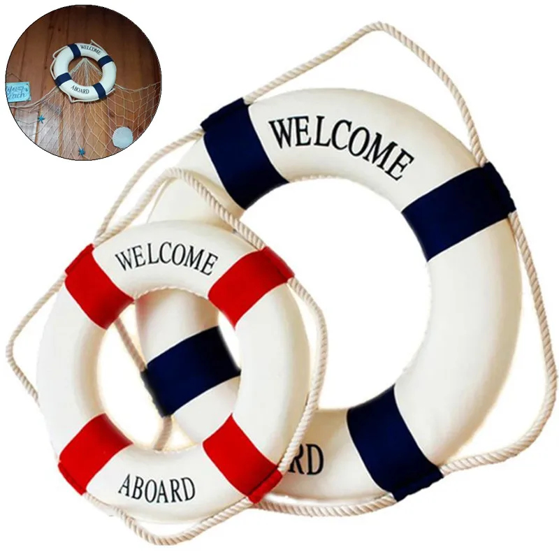 Nautical Style Welcome Decorative Red Blue Life Buoy Home Marine Beach Wall Decoration Life Buoy Crafts Living Room Decoration
Nautical Style Welcome Decorative Red Blue Life Buoy Home Marine Beach Wall Decoration Life Buoy Crafts Living Room Decoration
