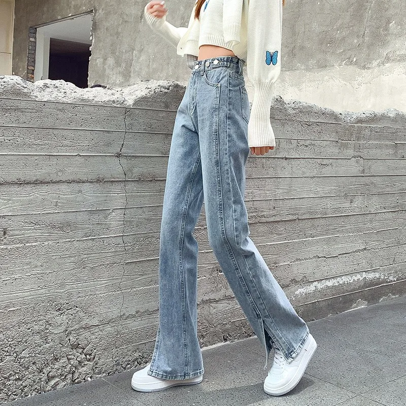 Jeans Women Spliced Split High Street Denim Trousers Straight Loose Slim Ulzzang Student Leisure Mopping Outwear
Jeans Women Spliced Split High Street Denim Trousers Straight Loose Slim Ulzzang Student Leisure Mopping Outwear