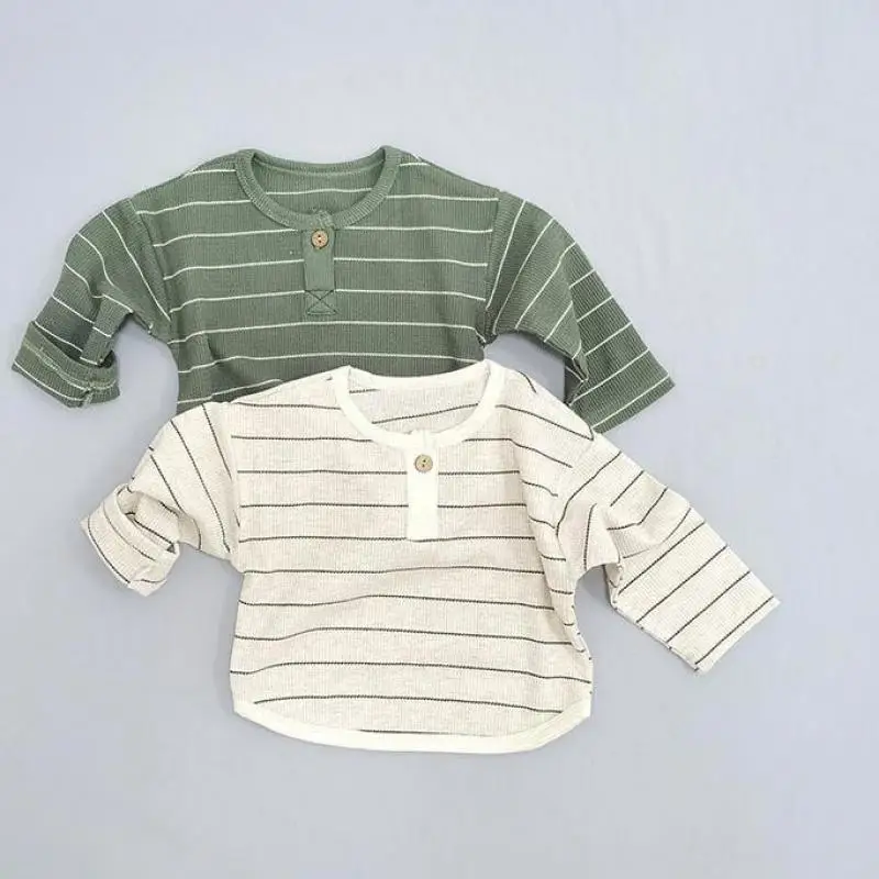 2022 Autumn New Baby Long Sleeve T Shirts Vintage Striped T Shirts For Infant Casual Waffle Pullover Boys Girls Bottoming Tops
2022 Autumn New Baby Long Sleeve T Shirts Vintage Striped T Shirts For Infant Casual Waffle Pullover Boys Girls Bottoming Tops