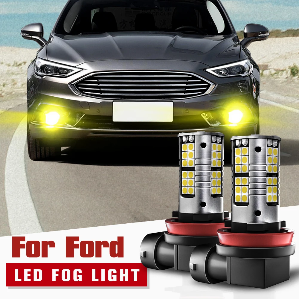 2x светодиодные противотуманные фары H8 H11 Canbus для Ford C-Max Fiesta 5 6 7 Focus 1 2 3 4 Fusion Galaxy Ka Kuga