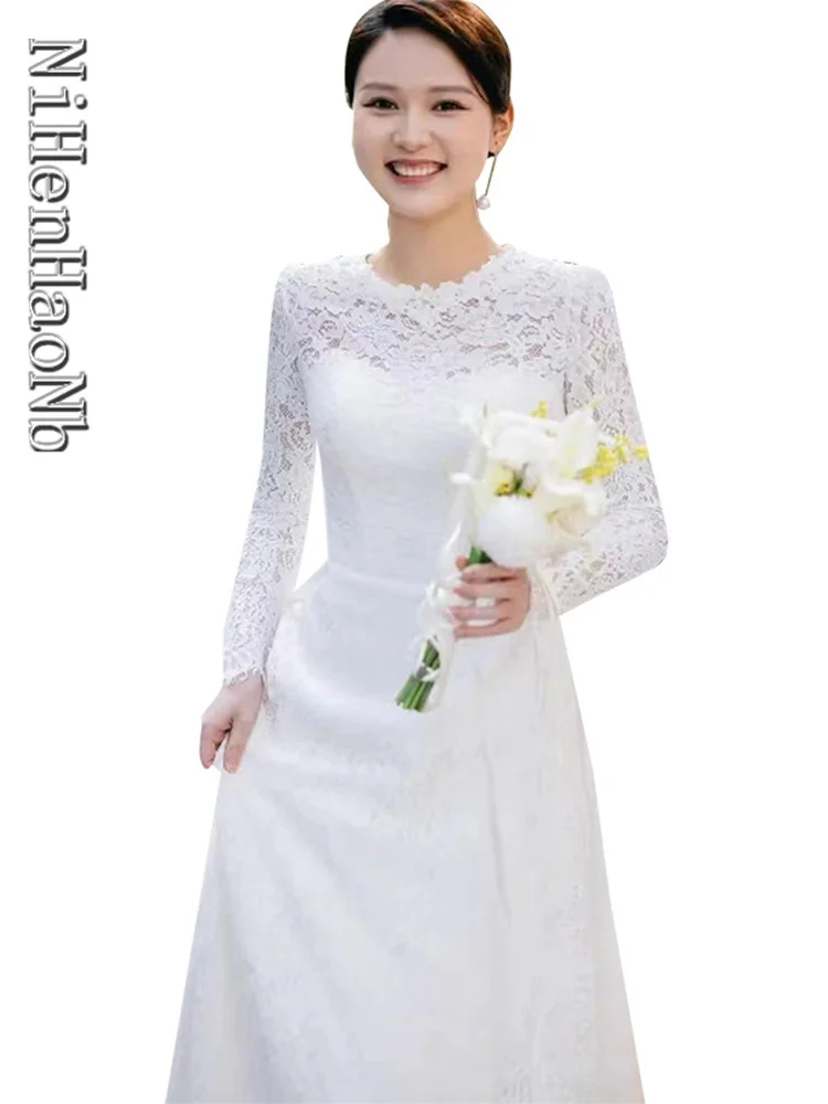 Cute White Wedding Dresses for Party Lace Photo Shoot Maxi Bridal Gown Robe De Mariée
Cute White Wedding Dresses for Party Lace Photo Shoot Maxi Bridal Gown Robe De Mariée