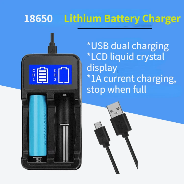 Flashlight 18650 Charger NiMH AA AAA Charger LCD Display Dual Slot USB Charger 
Flashlight 18650 Charger NiMH AA AAA Charger LCD Display Dual Slot USB Charger