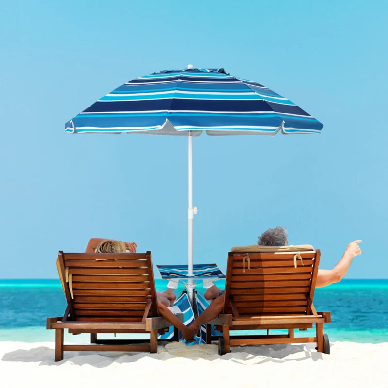 6.5 Feet Patio Beach Umbrella with Cup Holder Table and Sandbag Outdoor Striped Umbrellas
6.5 Feet Patio Beach Umbrella with Cup Holder Table and Sandbag Outdoor Striped Umbrellas