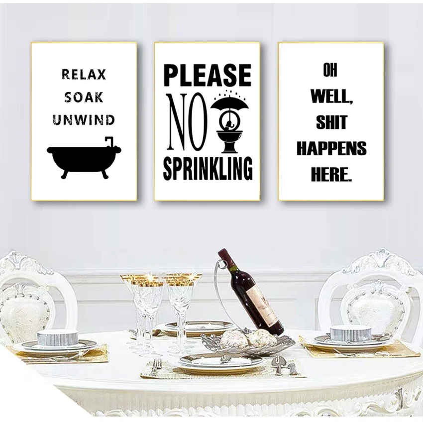 Modern Washroom Canvas Painting for Bathroom Modular Art Pictures Home Murals Wall Decor Funny Toilet Note Quotes &Prints
Modern Washroom Canvas Painting for Bathroom Modular Art Pictures Home Murals Wall Decor Funny Toilet Note Quotes &Prints