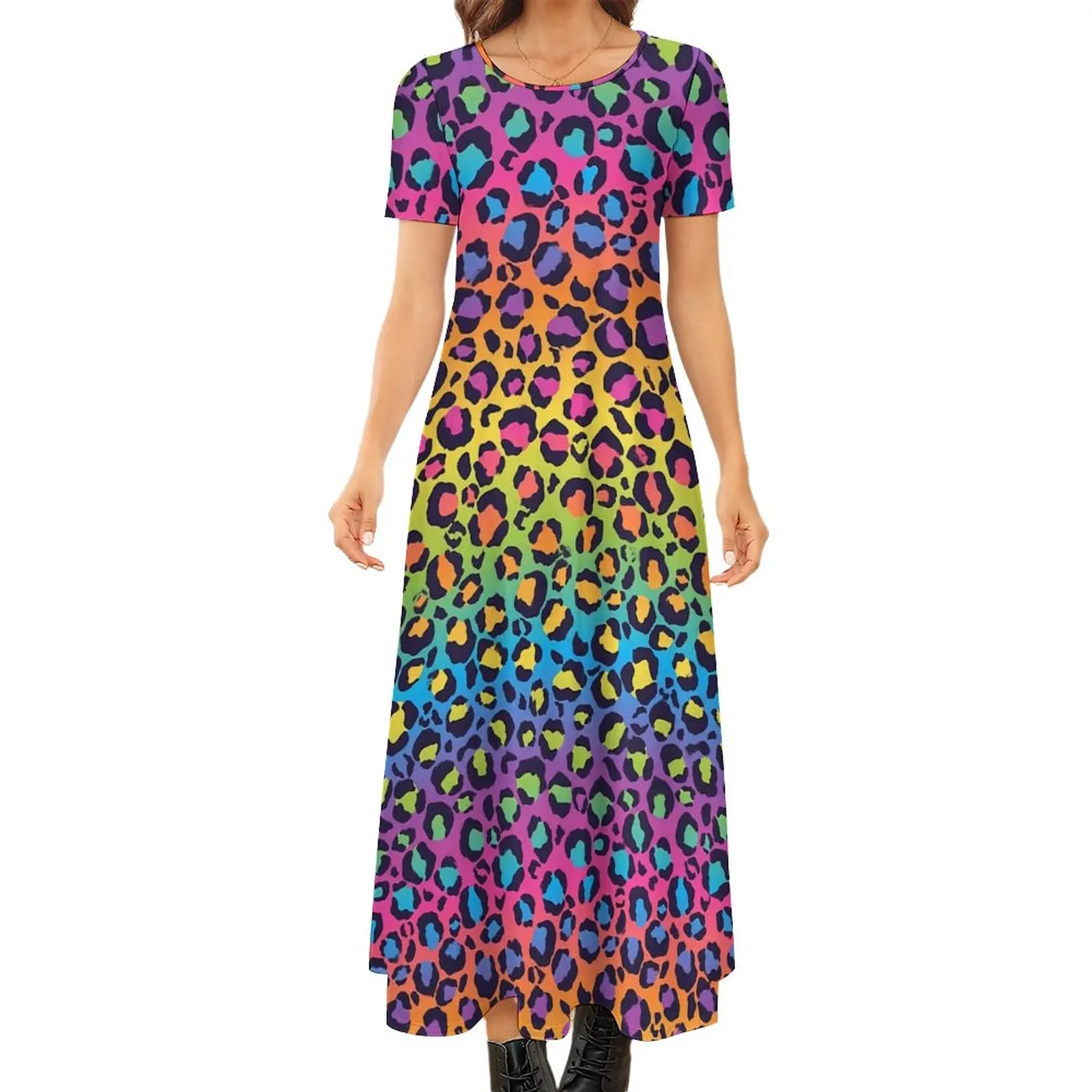 Rainbow Ombre Dress Leopard Print Street Style Bodycon Dress Summer Short Sleeve Sexy Maxi Dresses Design Oversized Clothes
Rainbow Ombre Dress Leopard Print Street Style Bodycon Dress Summer Short Sleeve Sexy Maxi Dresses Design Oversized Clothes