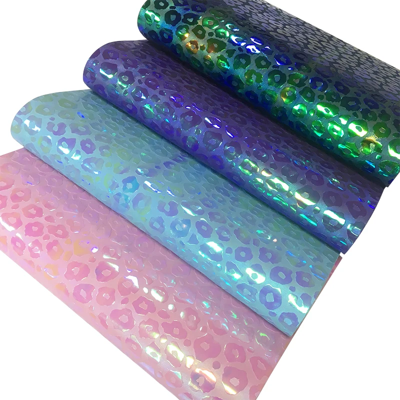 XHT Leopard Pattern Holographic Embossed Metallic Laser Mirror Reflective PU Faux Leather Fabric for Shoe/Bag/Handbag/Craft
XHT Leopard Pattern Holographic Embossed Metallic Laser Mirror Reflective PU Faux Leather Fabric for Shoe/Bag/Handbag/Craft