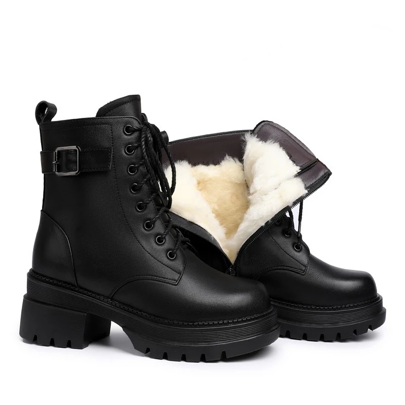 Snow Boots Women Winter Platform High Heel Genuine Leather Women's Military Boots Large Size Thick Thick Wool Warm ankle boots
Snow Boots Women Winter Platform High Heel Genuine Leather Women's Military Boots Large Size Thick Thick Wool Warm ankle boots