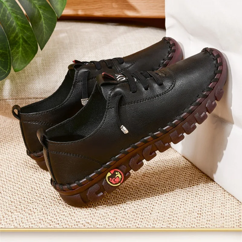 Black oxford leather flats woman soft sewing moccasins lace up mom wedges loafers autumn comfort driving shoes dropshipping
Black oxford leather flats woman soft sewing moccasins lace up mom wedges loafers autumn comfort driving shoes dropshipping