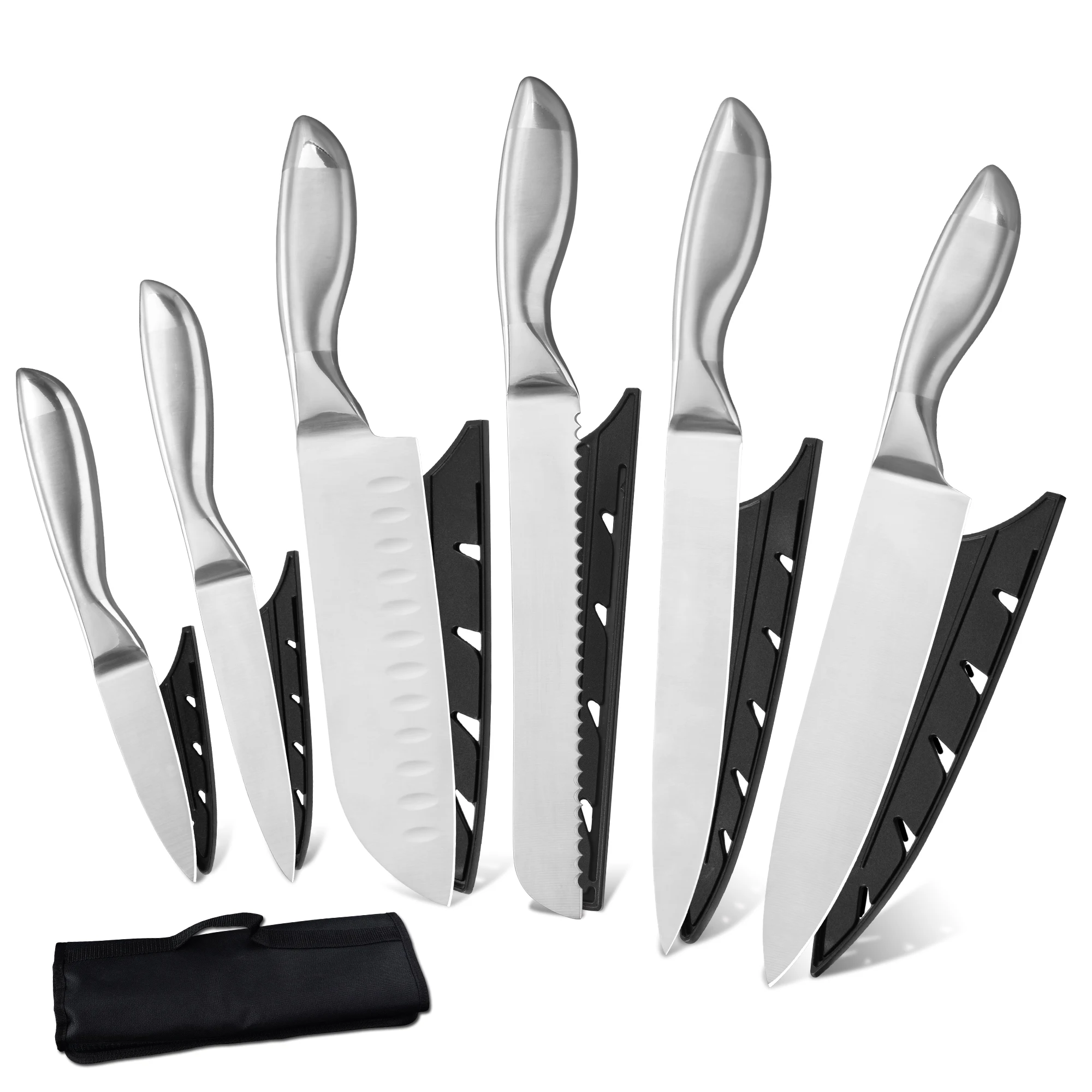 Zemen Kitchen Knife Set with Roll Bag Cover Stainless Steel Chef Knives Fruit Santoku Chef Bread Slicing Knife Cutlery Knife Set
Zemen Kitchen Knife Set with Roll Bag Cover Stainless Steel Chef Knives Fruit Santoku Chef Bread Slicing Knife Cutlery Knife Set