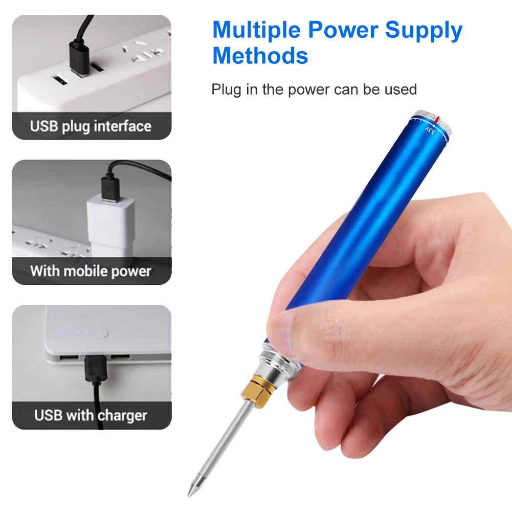 3.3V-4.8V Cordless Soldering Iron USB Rechargeable Battery Operated Adjustable Fast Heating Portable Soldering Iron Pen with Tip
3.3V-4.8V Cordless Soldering Iron USB Rechargeable Battery Operated Adjustable Fast Heating Portable Soldering Iron Pen with Tip