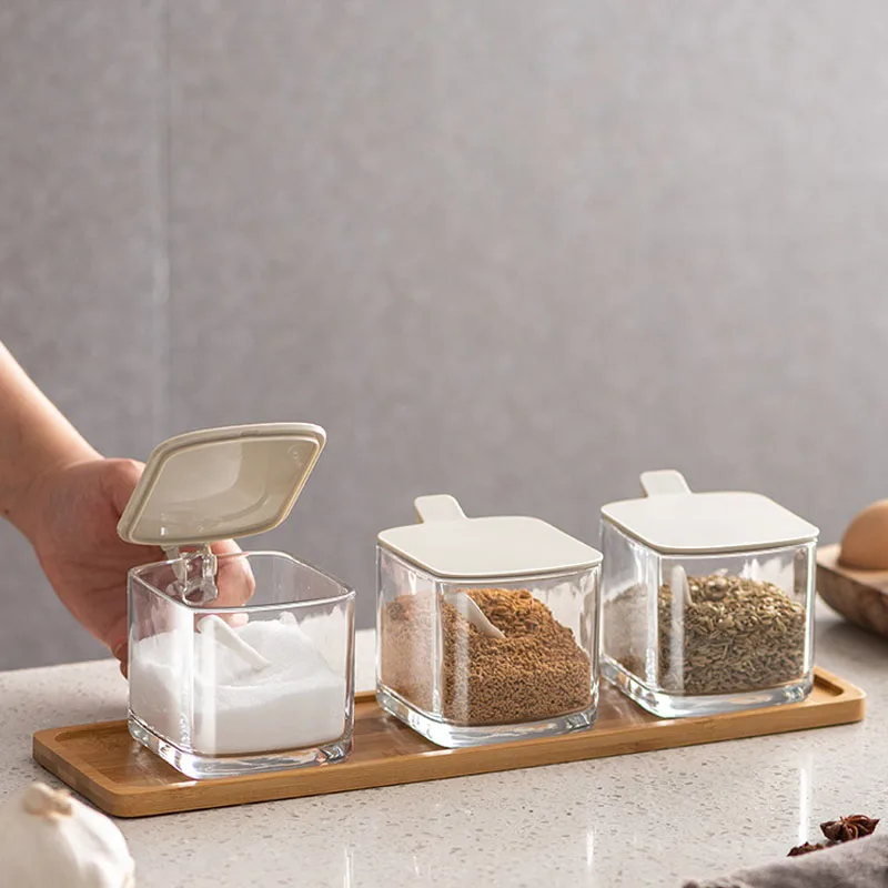 Household Seasoning Jar Combination Set Flip Cover Lid Seasoning Box Salt Shaker Kitchen Bottle Sugar Bowl Organizer With Spoon
Household Seasoning Jar Combination Set Flip Cover Lid Seasoning Box Salt Shaker Kitchen Bottle Sugar Bowl Organizer With Spoon