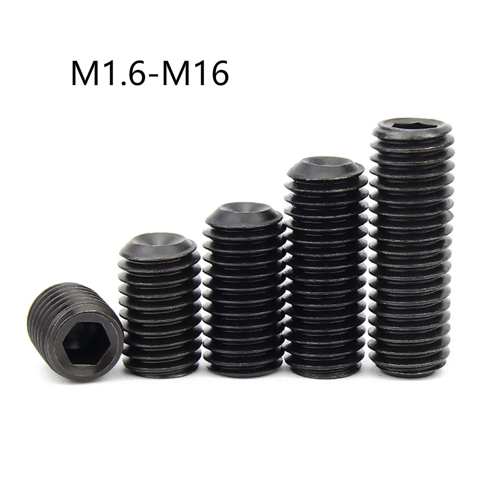 Hex Socket Head Set Screws Grub Screw Grade 12.9 Alloy steel Black M1.6 M2 M3 M4 M5 M6 M8 M10M12 M16
Hex Socket Head Set Screws Grub Screw Grade 12.9 Alloy steel Black M1.6 M2 M3 M4 M5 M6 M8 M10M12 M16