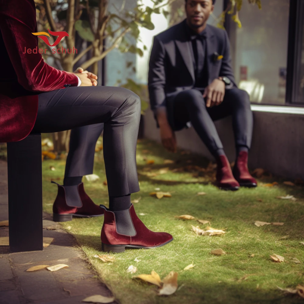 Jeder S Chelsea Boots Men Velvet Leather Shoes Red Boots Mens Footwear Warm Plush Fur Boots For Men 
Jeder S Chelsea Boots Men Velvet Leather Shoes Red Boots Mens Footwear Warm Plush Fur Boots For Men