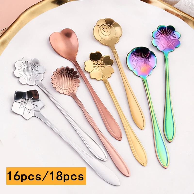 Dessert Tea Stainless Teaspoon Gold Spoon Spoon Silver 16pcs/18pcs Coffee Flower Coffee Ice For Cream Steel Set Spoon Cute Spoon
Dessert Tea Stainless Teaspoon Gold Spoon Spoon Silver 16pcs/18pcs Coffee Flower Coffee Ice For Cream Steel Set Spoon Cute Spoon