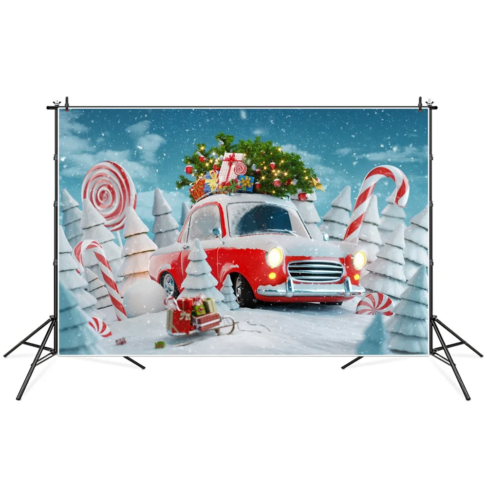 Christmas Gifts Red Car Snow Forest Tree Lollipop Photography Backgrounds Custom Baby Party Decoration Photo Booth Backdrops
Christmas Gifts Red Car Snow Forest Tree Lollipop Photography Backgrounds Custom Baby Party Decoration Photo Booth Backdrops