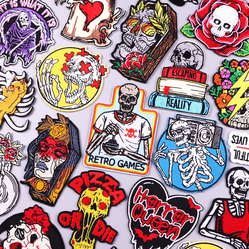 Skull Patch Iron On Patches For Clothing Thermoadhesive Patches On Clothes Punk Hip Hop Embroidered Patches For Clothes Stickers
Skull Patch Iron On Patches For Clothing Thermoadhesive Patches On Clothes Punk Hip Hop Embroidered Patches For Clothes Stickers