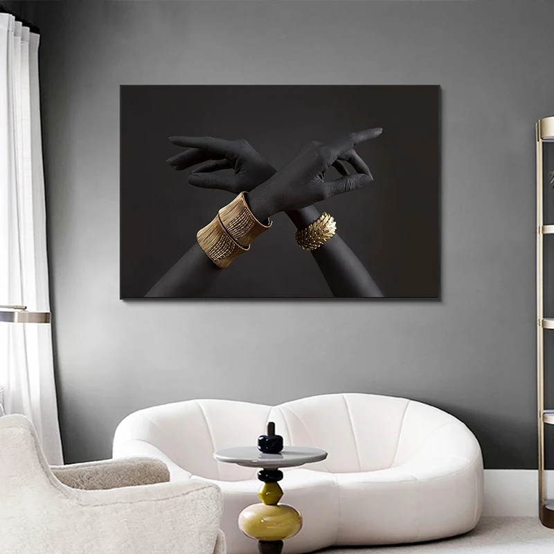 African Woman Gesture Canvas Painting Modern Art Abstract Posters Prints Gold Bracelet Wall Pictures for Living Room Home Decor
African Woman Gesture Canvas Painting Modern Art Abstract Posters Prints Gold Bracelet Wall Pictures for Living Room Home Decor