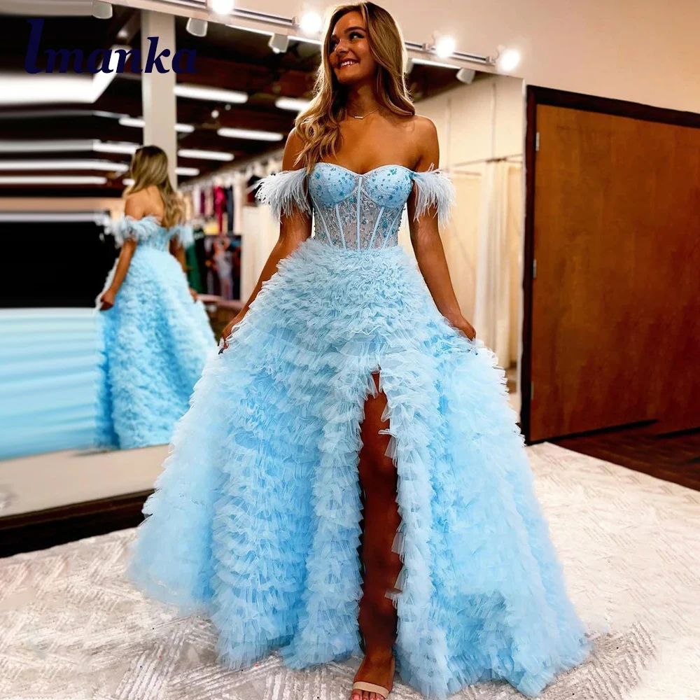IMANKA Charming Slit Tulle A-LINE Evening Party For Women Sweetheart Tiered Feathers Cut-out Sequined Robes De Soirée Customised
IMANKA Charming Slit Tulle A-LINE Evening Party For Women Sweetheart Tiered Feathers Cut-out Sequined Robes De Soirée Customised
