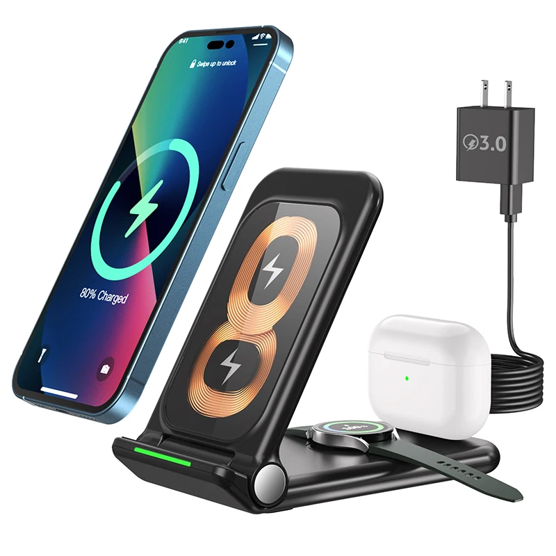 3 in 1 Fast Wireless Charger 15w charging station for iPhone apple watch Air pods
3 in 1 Fast Wireless Charger 15w charging station for iPhone apple watch Air pods