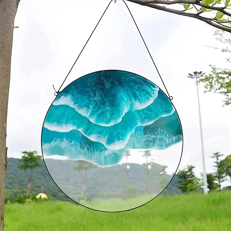 Oceans Wave Stained Suncatcher, Window Hangings Decor, Windows Decor Pendant, Windows Panel Ornament For Home Decor 
Oceans Wave Stained Suncatcher, Window Hangings Decor, Windows Decor Pendant, Windows Panel Ornament For Home Decor