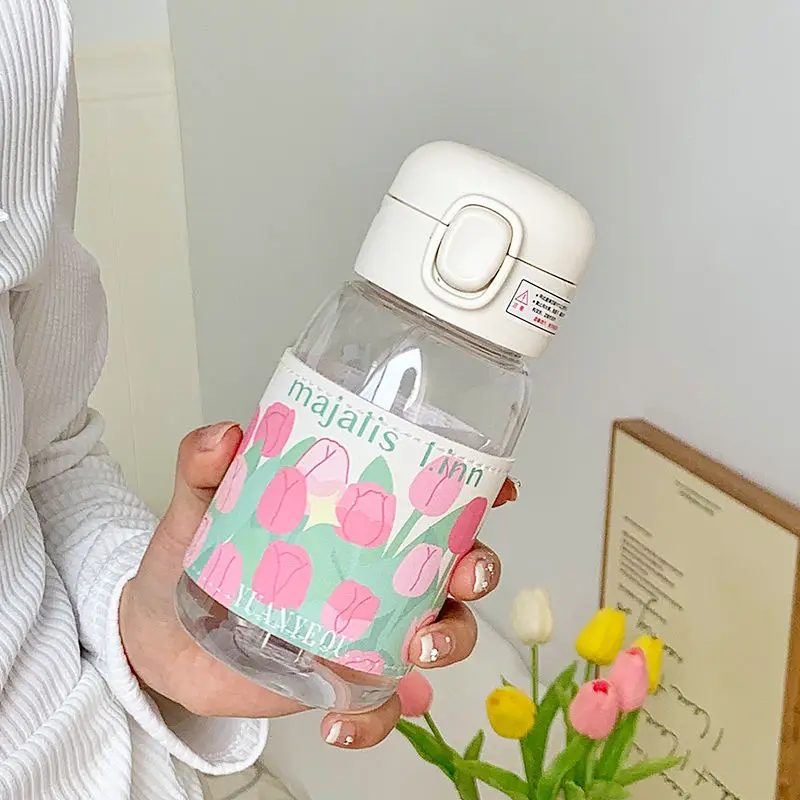 450ml Cute Tulips Water Bottle Transparent Plastic Bottle with Straw Portable Kawaii Drinking Cup Milk Juice Bottles Girl Gifts
450ml Cute Tulips Water Bottle Transparent Plastic Bottle with Straw Portable Kawaii Drinking Cup Milk Juice Bottles Girl Gifts