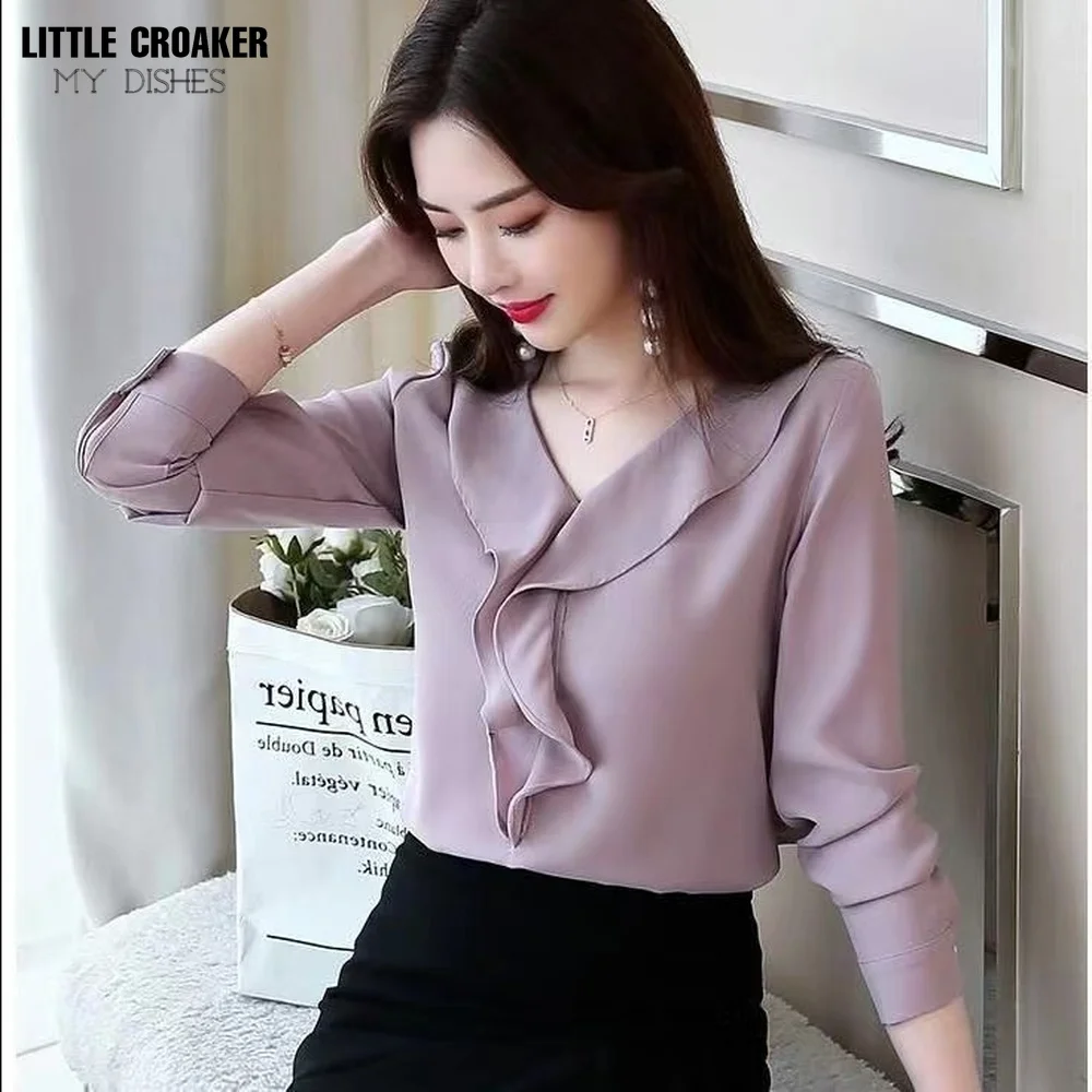 Spring Autumn New Arrival Ladies Sweet Ruffles V-Neck Fashion Lace Shirt Patchwork Hollow Out Women Blouses Casual Tops T80202L
Spring Autumn New Arrival Ladies Sweet Ruffles V-Neck Fashion Lace Shirt Patchwork Hollow Out Women Blouses Casual Tops T80202L