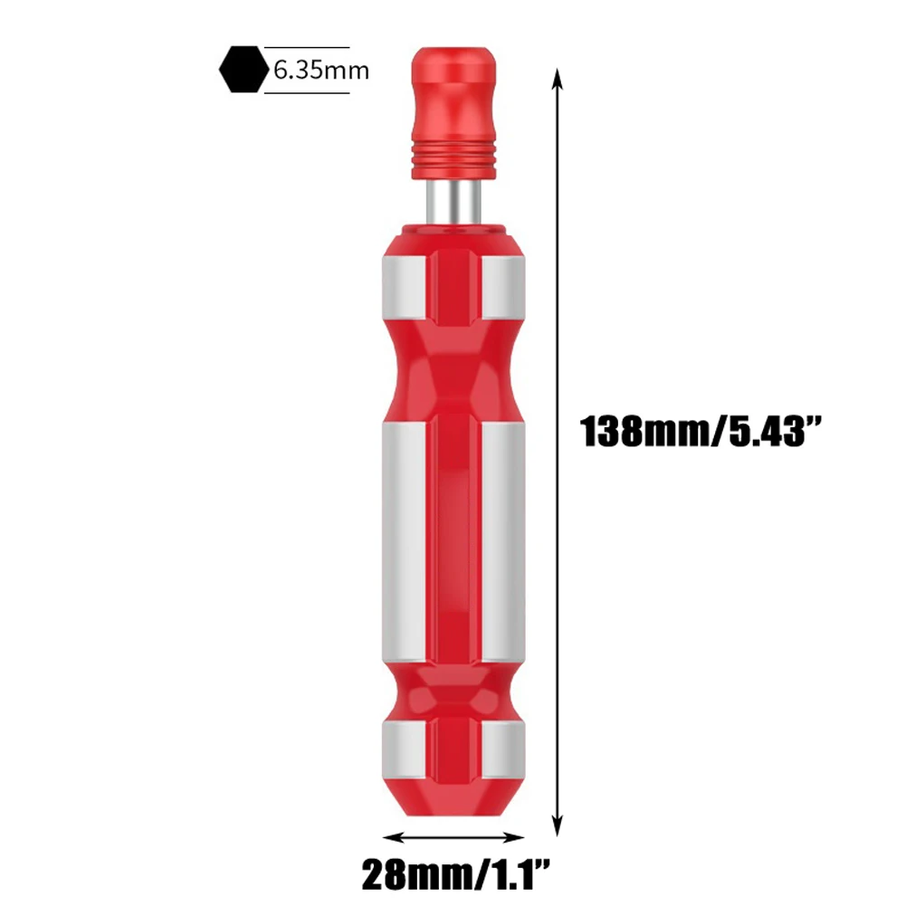 Adapter Connection Screwdriver Handle Red Self-locking Tool Parts 1/4'' Hex 138mmx28mm Magnetic For Furniture
Adapter Connection Screwdriver Handle Red Self-locking Tool Parts 1/4'' Hex 138mmx28mm Magnetic For Furniture