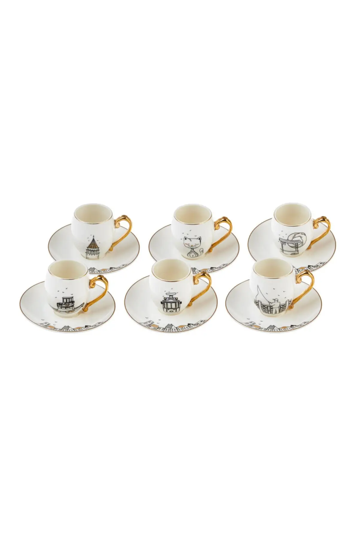 Amazing Turkish Greek Arabic Coffee & Espresso Cup Set Galata 6-person coffee cup Set
Amazing Turkish Greek Arabic Coffee & Espresso Cup Set Galata 6-person coffee cup Set
