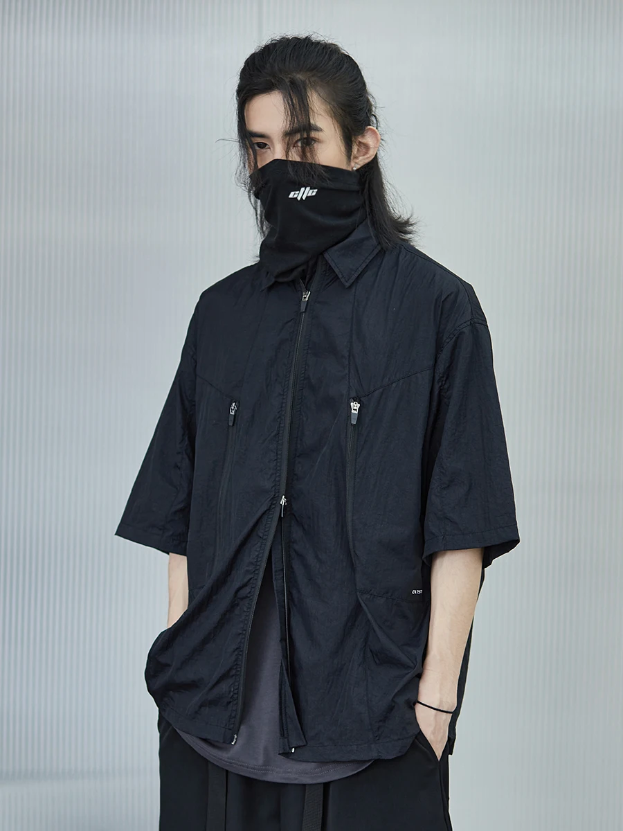 CATSSTAC 22SS dark wear all black style nylon short shirt fashion street wear zipper Lightweight splicing Casual Shirts techwear
CATSSTAC 22SS dark wear all black style nylon short shirt fashion street wear zipper Lightweight splicing Casual Shirts techwear