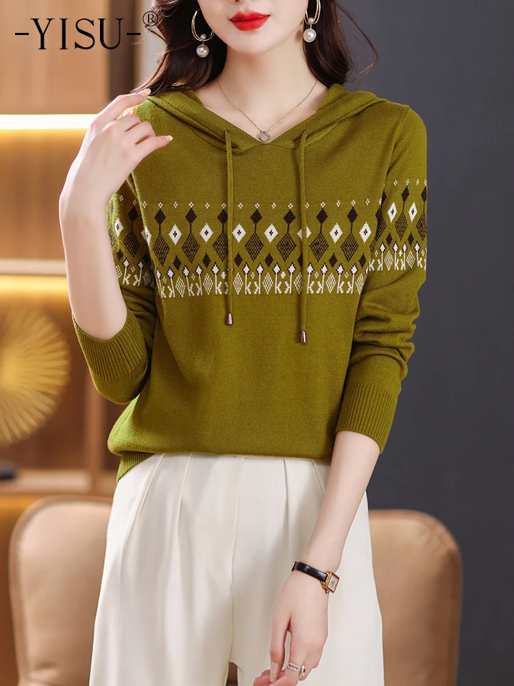 YISU Women Spring Woolen Sweater Hooded Geometric Pattern Tops Female Long Sleeve Jumper Loose Casual Knitted Pullove Women
YISU Women Spring Woolen Sweater Hooded Geometric Pattern Tops Female Long Sleeve Jumper Loose Casual Knitted Pullove Women