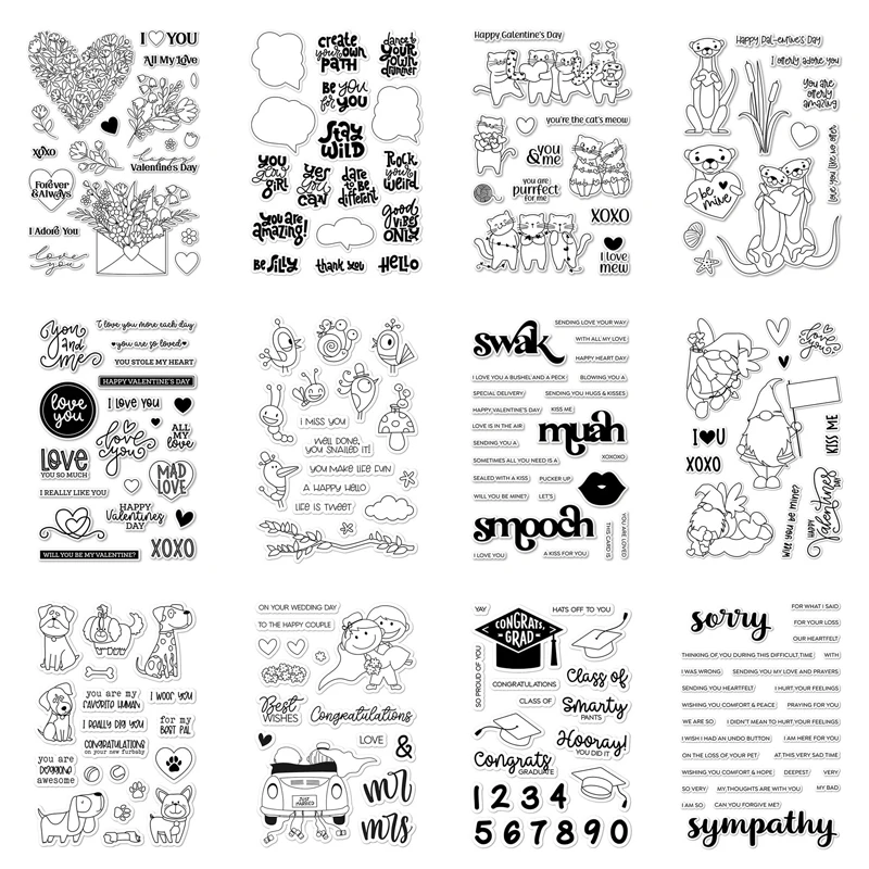 Valentine Day Clear Stamps Sentiments Just Married Transparent Silicon Stamps For DIY Scrapbooking Card Album Paper Craft X14
Valentine Day Clear Stamps Sentiments Just Married Transparent Silicon Stamps For DIY Scrapbooking Card Album Paper Craft X14