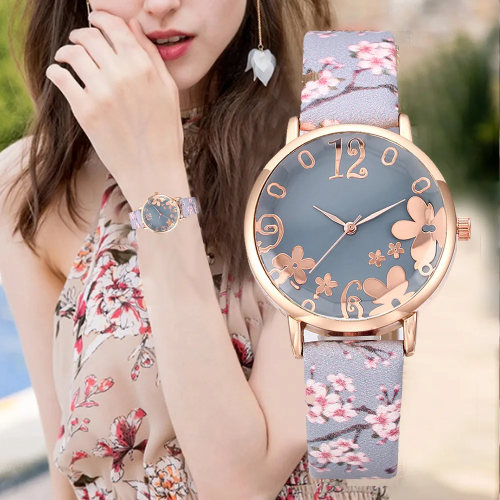 Women Fashion Embossed Flowers Small Fresh Printed Belt Student Quartz Watch Women's Wrist Watch Ladies Watch Reloj Mujer
Women Fashion Embossed Flowers Small Fresh Printed Belt Student Quartz Watch Women's Wrist Watch Ladies Watch Reloj Mujer