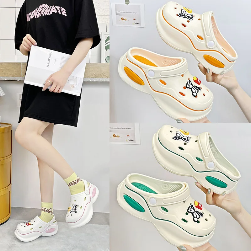 Thick Bottom Package Head Cave Shoes Women Models Anti-slip Clogs Outside Wear High Increase Anti-skid Muffin Bottom Beach Shoes
Thick Bottom Package Head Cave Shoes Women Models Anti-slip Clogs Outside Wear High Increase Anti-skid Muffin Bottom Beach Shoes