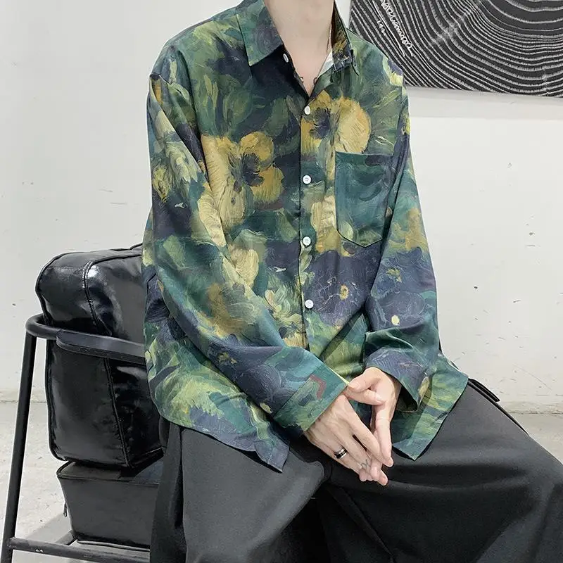 HOUZHOU Vintage Floral Hawaiian Shirt Button Up Men's Long Sleeve Shirt Male Harajuku Hip Hop Printed Shirt with Print Beach 4XL 
HOUZHOU Vintage Floral Hawaiian Shirt Button Up Men's Long Sleeve Shirt Male Harajuku Hip Hop Printed Shirt with Print Beach 4XL