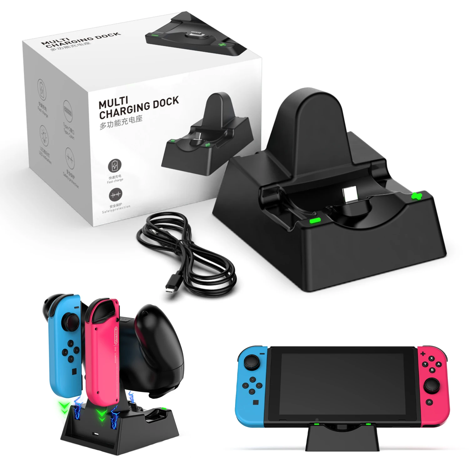 Suitable for switch charging base Nintendo OLED host fast charging base Joycon Game Handle Lite Quick charging bracket 
Suitable for switch charging base Nintendo OLED host fast charging base Joycon Game Handle Lite Quick charging bracket