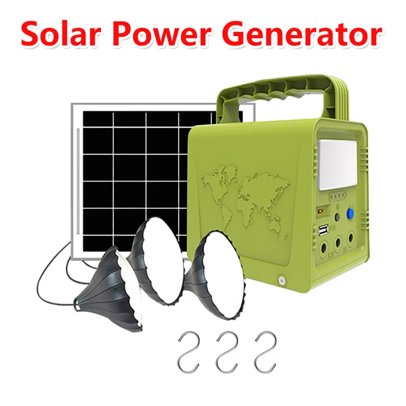 Portable Solar Power Generator System with 3 Bulbs Outdoor DIY Charging Device Emergency Power Supply Outdoor Camping Lighting
Portable Solar Power Generator System with 3 Bulbs Outdoor DIY Charging Device Emergency Power Supply Outdoor Camping Lighting
