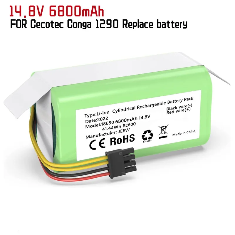 Li-ion battery 14.8V 6800mAh Compatible with Cecotec Conga 1290,1390,1490, vacuum cleaners(Not compatible with Conga 950 990 )
Li-ion battery 14.8V 6800mAh Compatible with Cecotec Conga 1290,1390,1490, vacuum cleaners(Not compatible with Conga 950 990 )