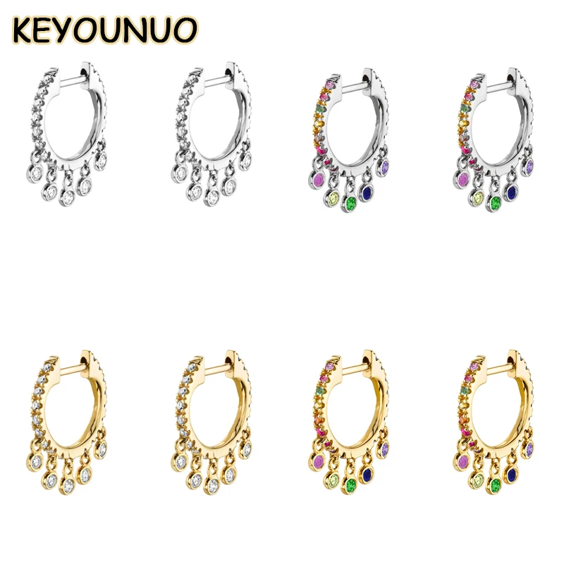 KEYOUNUO Gold Silver Filled Drop Hoop Earrings For Women Zircon Colorful Chandelier Huggie Golden Earring Jewelry Wholesale
KEYOUNUO Gold Silver Filled Drop Hoop Earrings For Women Zircon Colorful Chandelier Huggie Golden Earring Jewelry Wholesale