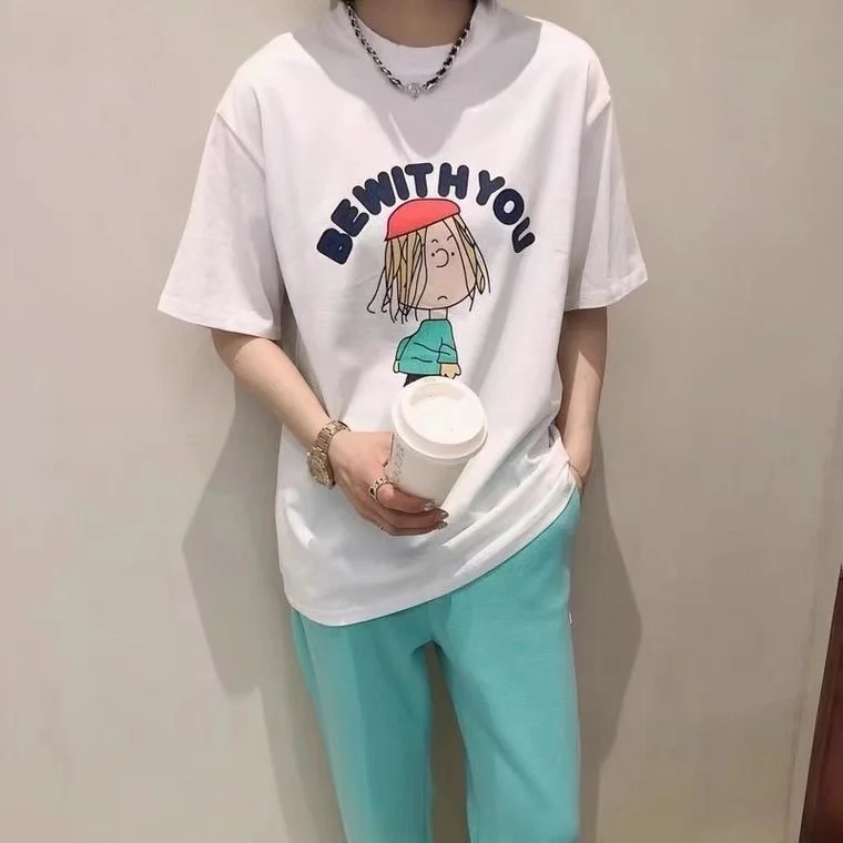 White Printing East Gate Cotton Loose Short Sleeve Letter T-shirt Women's Ins Fashion Net Red Top Small 
White Printing East Gate Cotton Loose Short Sleeve Letter T-shirt Women's Ins Fashion Net Red Top Small