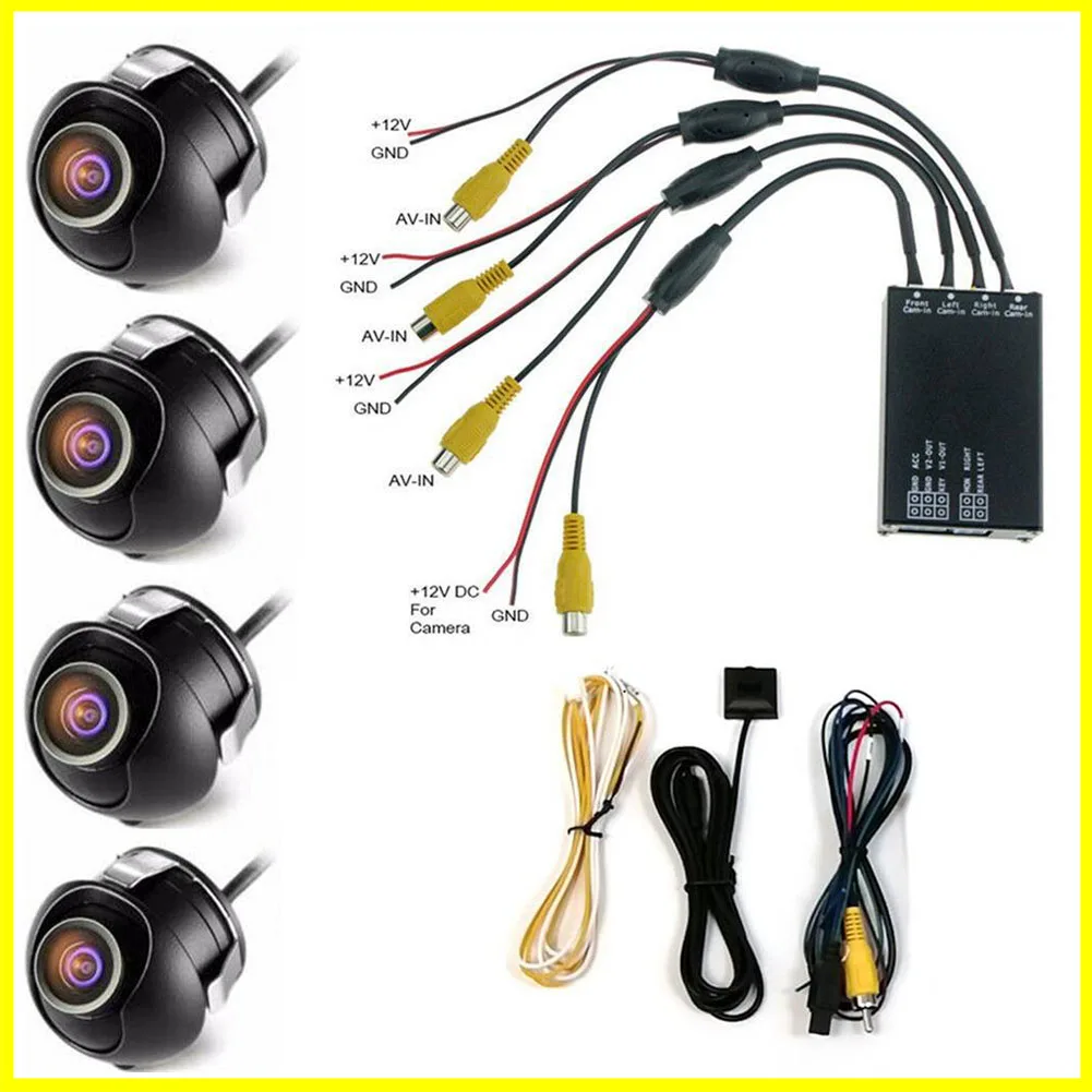 

360° Panoramic Camera HD Rear /Front /Left /Right Car Camera With 4 Way Control Box System Surround View Cameras For Car Radio