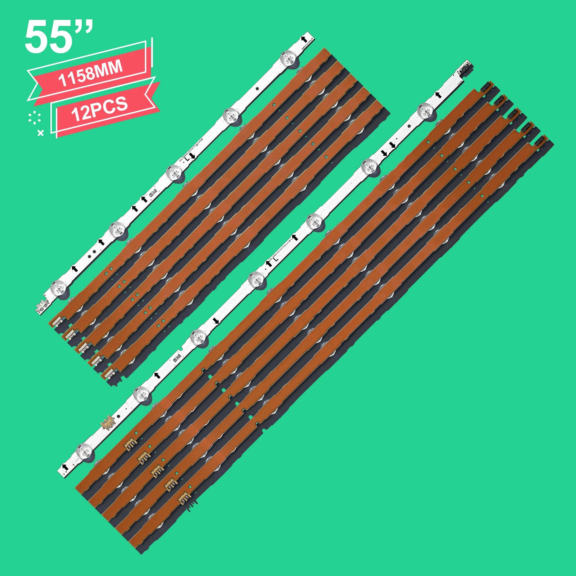 3v 12 Pieces/set 55"LED strip for samsung TV UA55J5088 UE55H5500 UE55H6200 UE55H6350 UE55H6400 UE55H6500 UE55H6670
3v 12 Pieces/set 55"LED strip for samsung TV UA55J5088 UE55H5500 UE55H6200 UE55H6350 UE55H6400 UE55H6500 UE55H6670