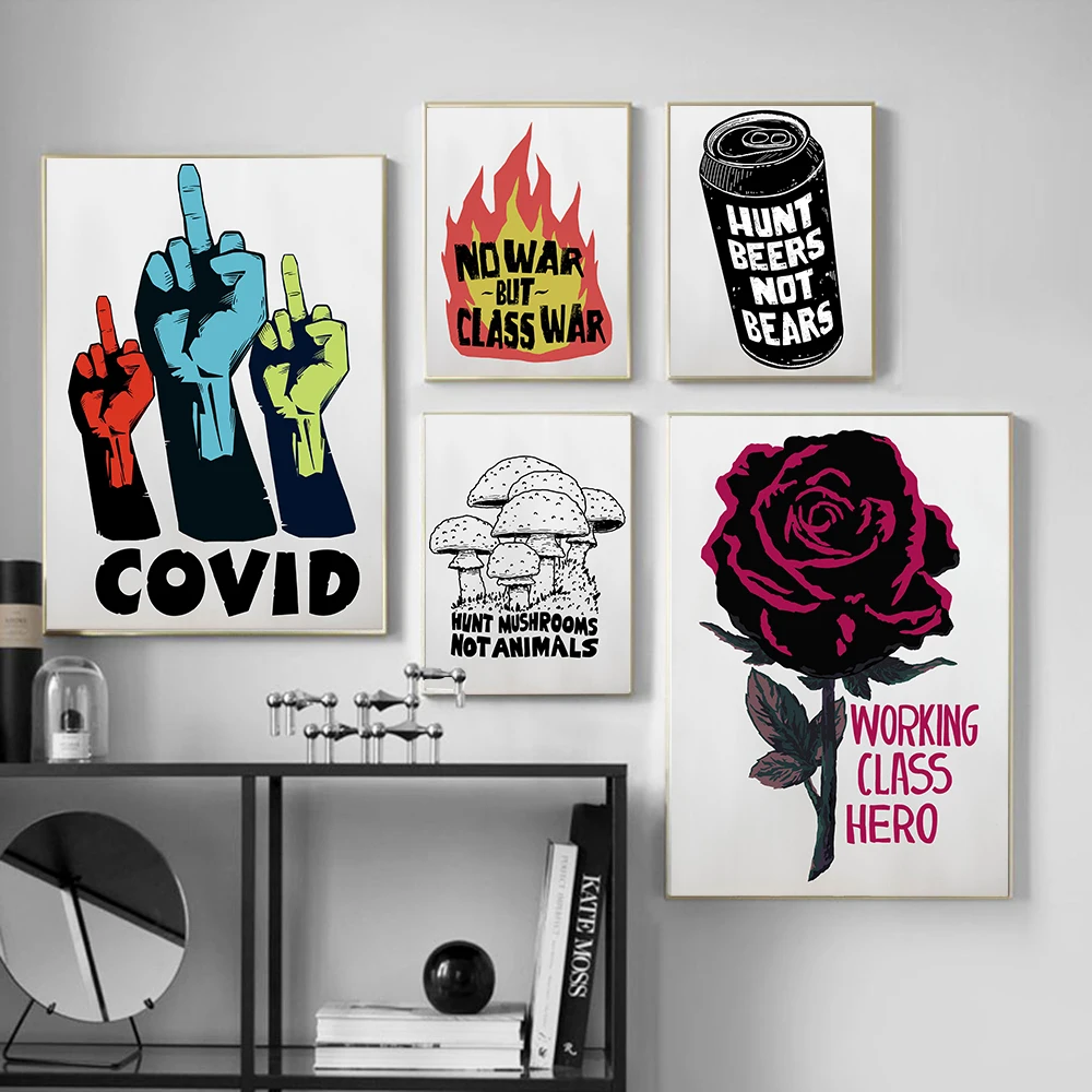 No War But Class War Print Canvas Middle Finger Rose Flower Art Poster Pictrues Modern Abstract Wall Painting Room Decoration
No War But Class War Print Canvas Middle Finger Rose Flower Art Poster Pictrues Modern Abstract Wall Painting Room Decoration