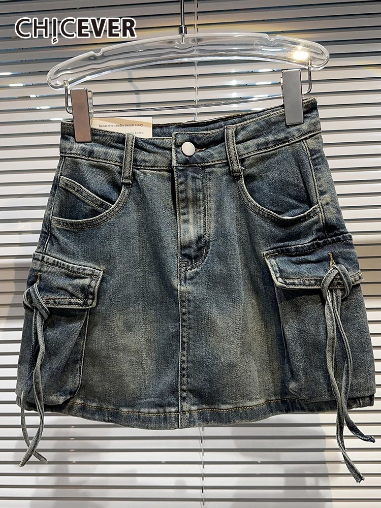 CHICEVER Solid Denim Skirts For Women High Waist Patchwork Pockets Folds Slimming Bodycon Sexy Mini Skirt Female Summer Clothing
CHICEVER Solid Denim Skirts For Women High Waist Patchwork Pockets Folds Slimming Bodycon Sexy Mini Skirt Female Summer Clothing